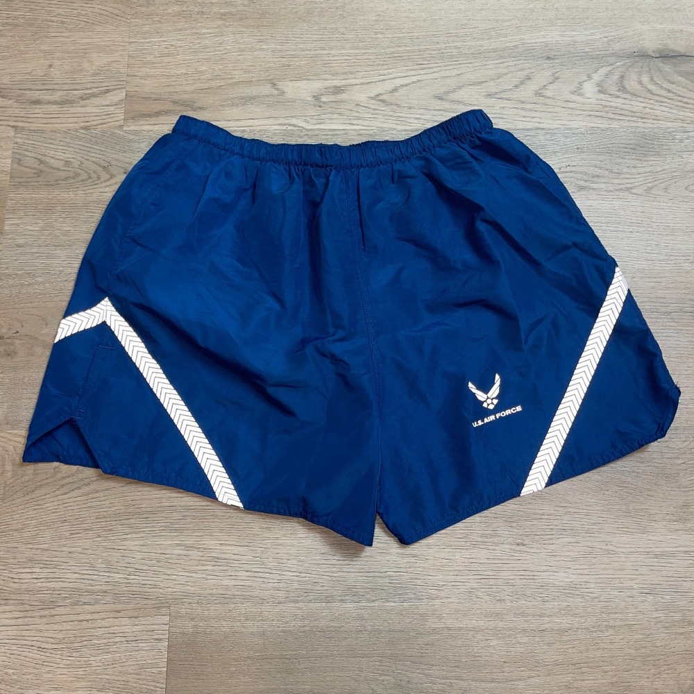 US Air Force PTU Shorts XL Blue Reflective Military Physical Training Running